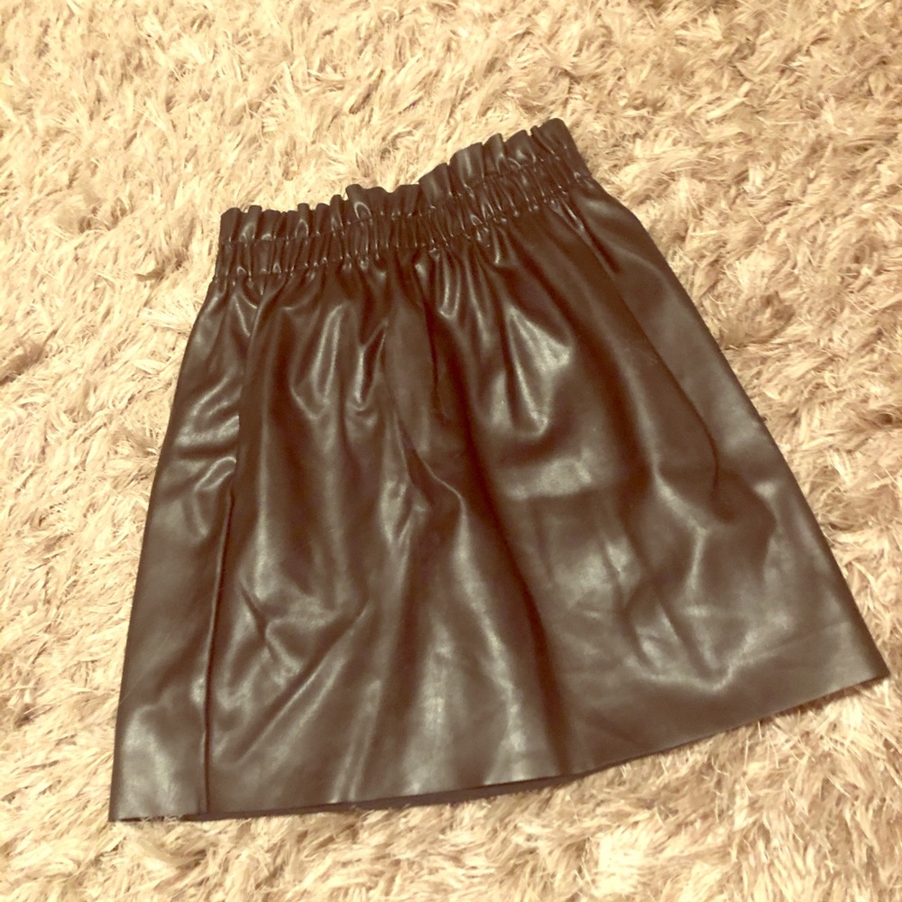 Black leather skirt size 2